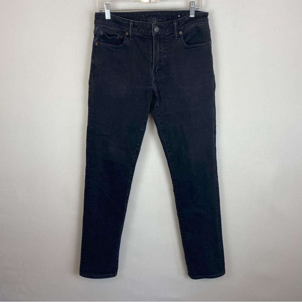 American Eagle Men’s Slim Straight Black Jeans Size 30X32 - Picture 3 of 9